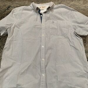Original Penguin CORE OXFORD white with gray micro check shirt Size L